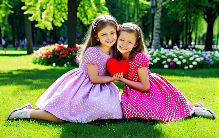 티니핑 공식 잡지 인터뷰 내용 - Heartping and Friendship**

"Two young girls, fully clothed in modest, colorful dresses, are hugging...