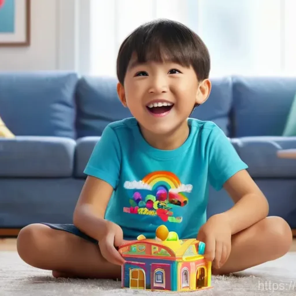 티니핑 온라인 쇼핑몰 비교 - **Prompt 1: Joyful Teenieping Unboxing**
A bright, wide-angle shot of a young child, approximate...