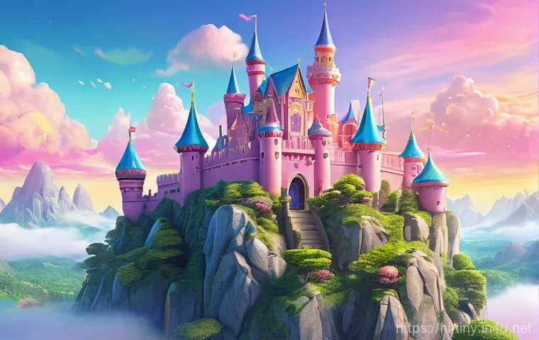 티니핑 애니메이션 작화 스타일 - **Vibrant HappyPang in Emotion Kingdom:** A cheerful Teenieping character, "HappyPang," with round, ...