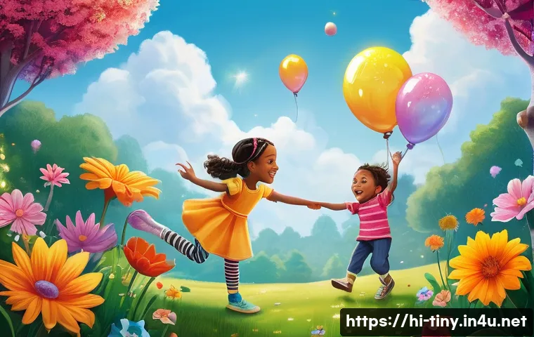 티니핑 공식 인스타그램 계정 - **Prompt 1: Magical Playtime with Teeniepings**
    A vibrant, whimsical garden scene filled with ov...